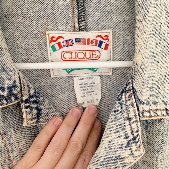 Vintage oversized distressed trendy denim jacket - Picture 5 of 7